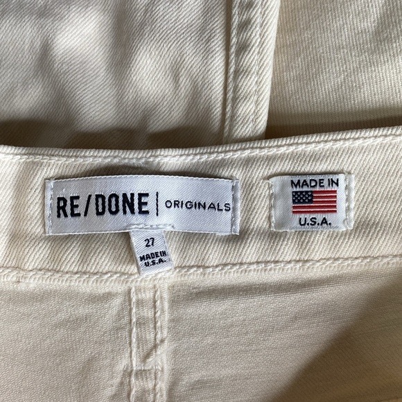 Re/Done High Rise Ankle Crop Jeans in Vintage White sz 27 - Picture 4 of 6